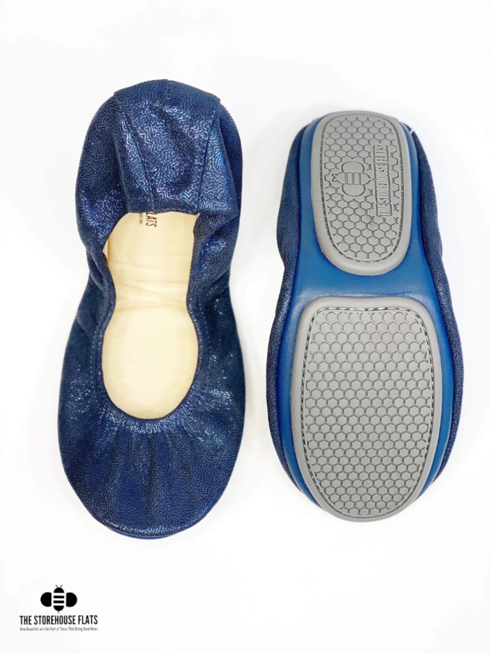 Size 8 Midnight Wilderness Blue Storehouse Flats